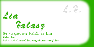 lia halasz business card